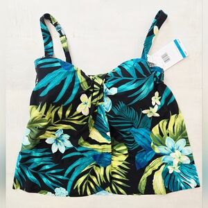 Coco Reef Contours Tropical Print Tankini Swimsuit, Size 12/36D